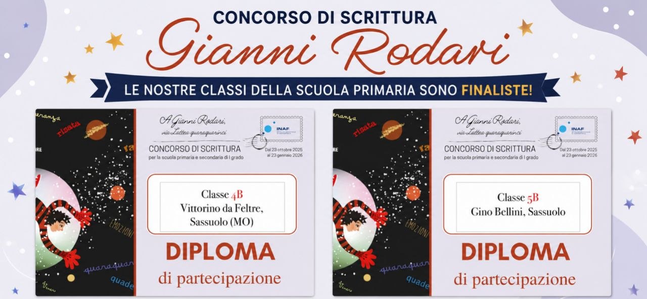 Le classi 4B e 5B arrivate finaliste al Concorso di Scrittura “A Gianni Rodari, via lattea quaraquarinci”